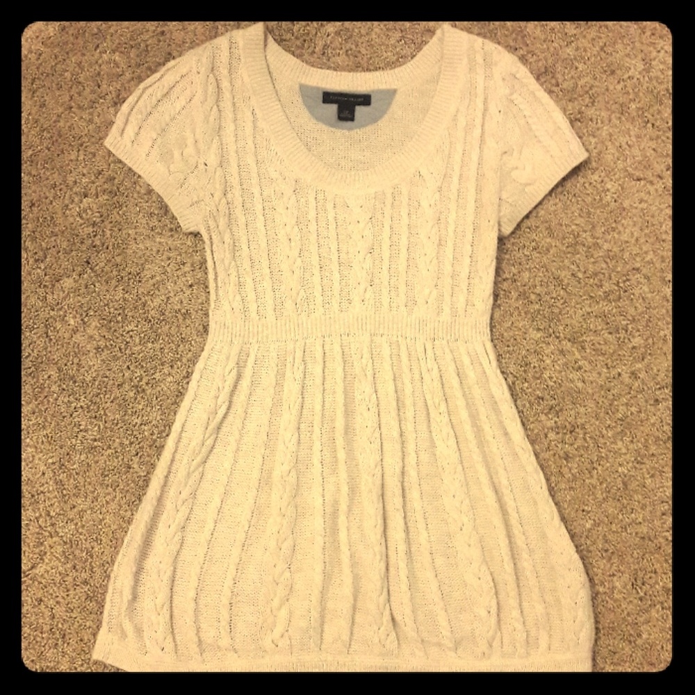 TH Classic Knitted Short Sleeve Long Babydoll Top